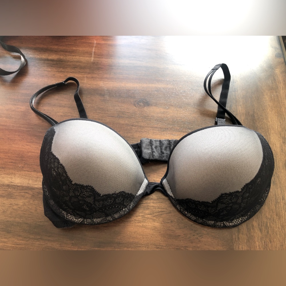 Simply Vera Wang Grey/Black Push Up Bra